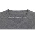 Men's Classic Knitted 100% Cotton Sweater V-neck Pullover